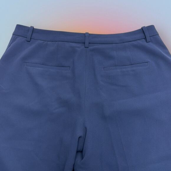 WHBM Women’s 12 Navy Wide-Leg Crop Pants with Button Detail - Picture 3 of 4